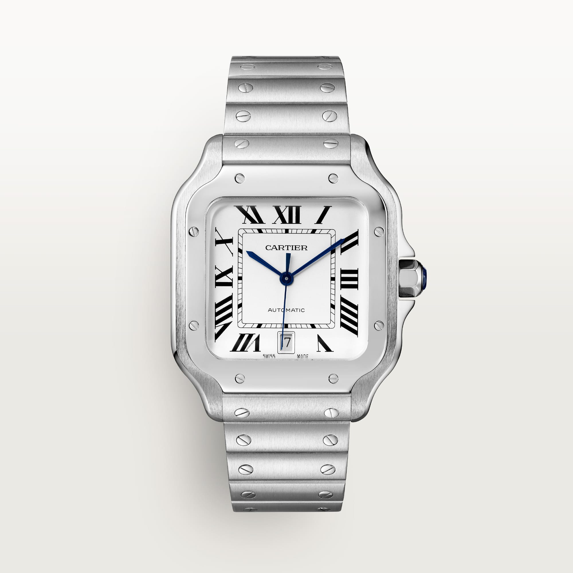 Fake cartier watch Santos large model mechanical movement Silver Dial Stainless Steel WSSA0018 BVF(1:1 replica)