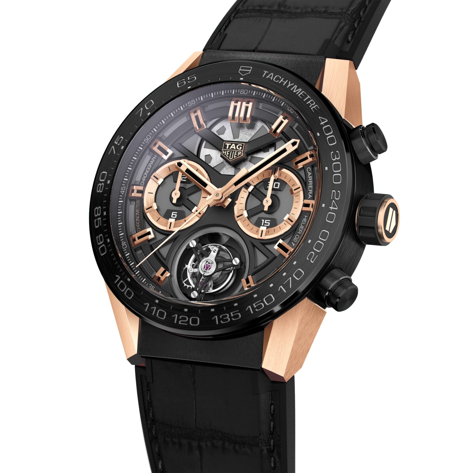 TAG Heuer Replica Watch Carrera Chronograph Tourbillon Automatic 45 mm Titanium & Gold(1:1 replica)