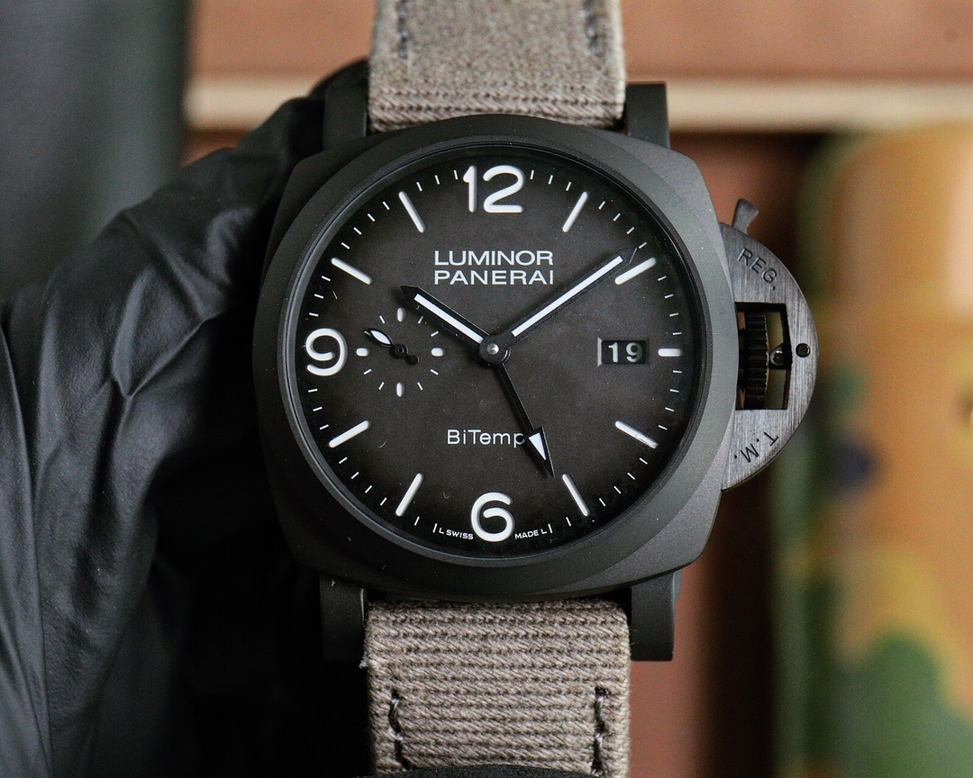Panerai Luminor BiTempo Titanium DLC - New York Grey Dial 44mm PAM01467(1:1 replica)