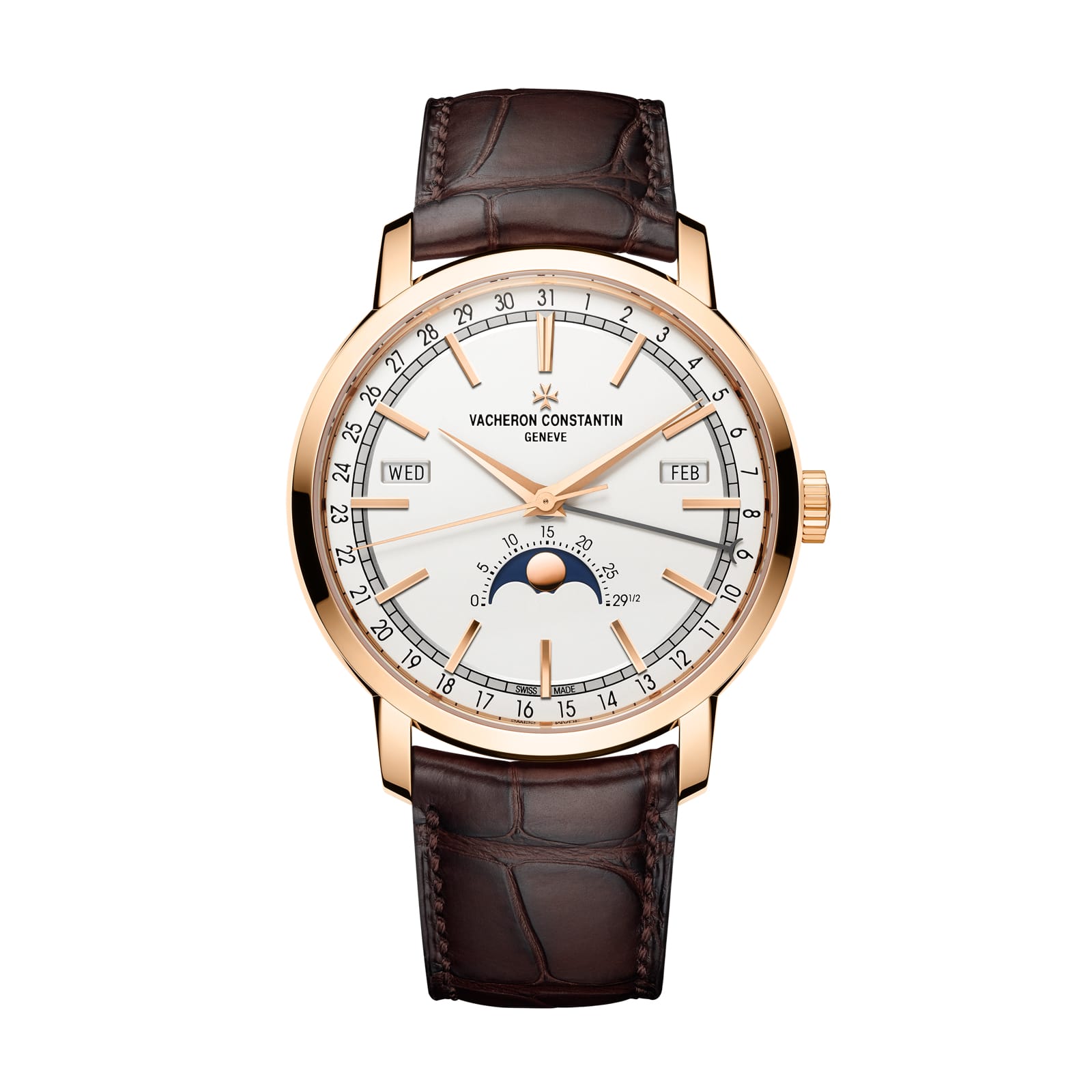 Replica Watches Fake Vacheron Constantin Traditionnelle complete calendar 41 MM PINK GOLD(1:1 replica)