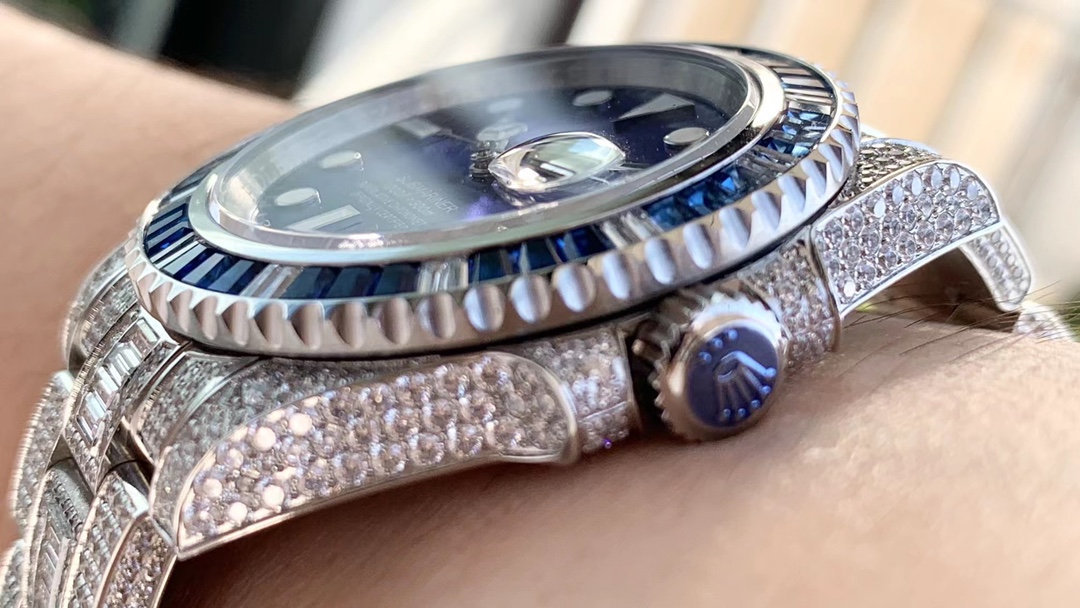 Rolex Submariner Diamond Pavé Special-Blue Diamonds-full diamonds-40MM(1:1 replica)