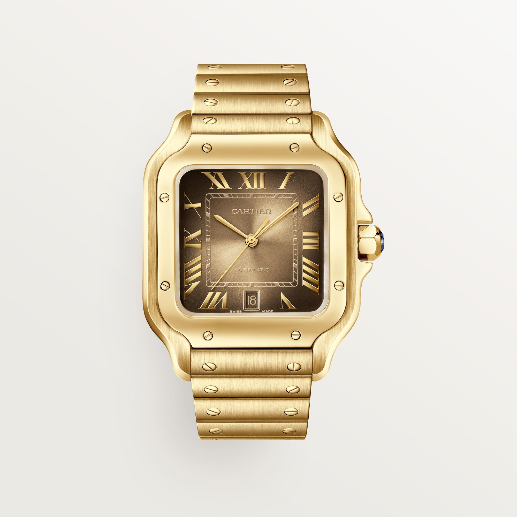 Santos de fake cartier watch large model mechanical movement with automatic winding 1847 MC(1:1 replica)