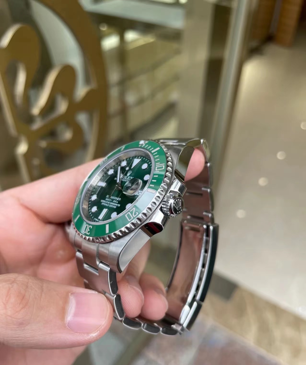 ROLEX Submariner Series Green Water Ghost Date Display Men's Automatic Mechanical Watch Green Dial 40mm Steel Strap 116610LV-0002(1:1 replica)