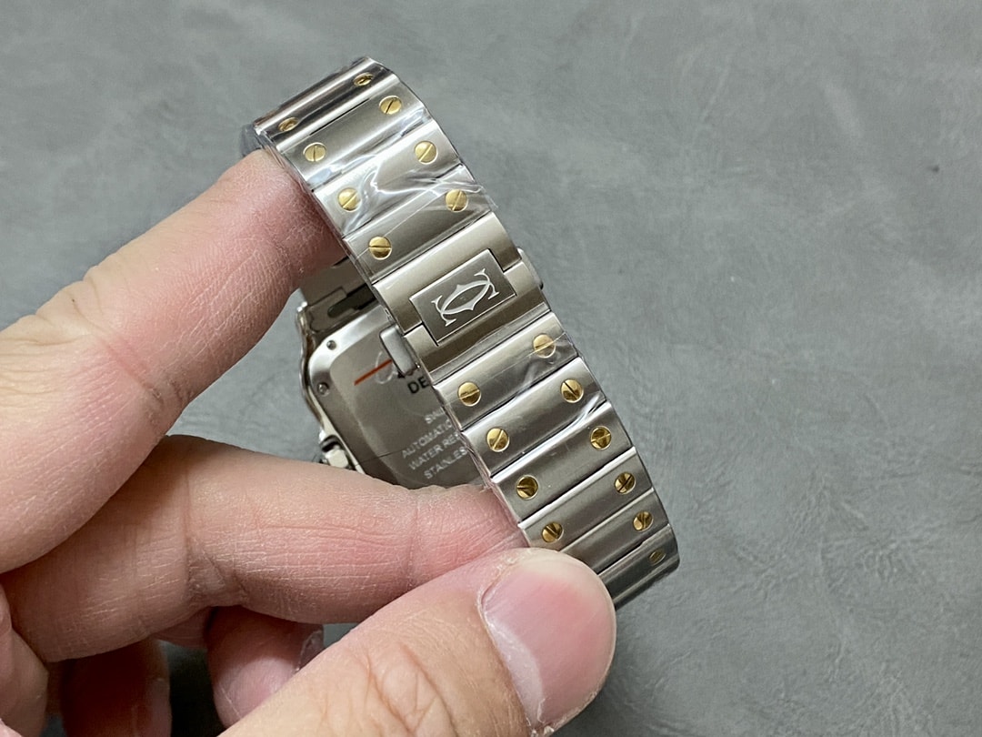 Fake Cartier Watch Santos medium model Manufacture mechanical movement Steel/Yellow Gold Silver Dial W2SA0016(1:1 replica)
