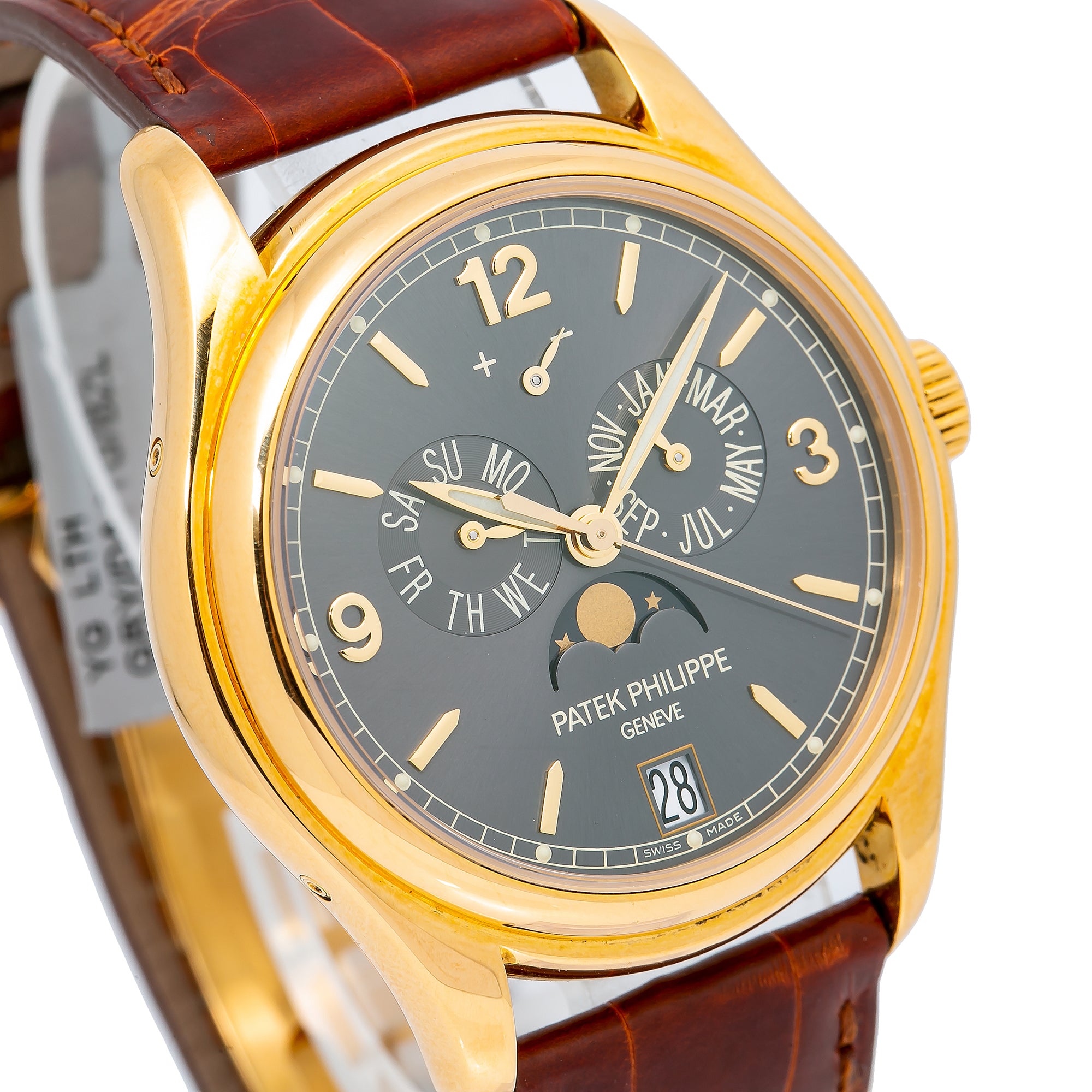 Patek Philippe Annual Calendar 5146J 39MM Gray Dial With Leather Bracelet(1:1 replica)