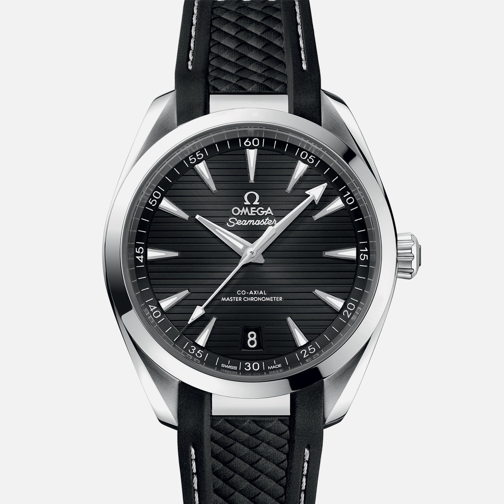 Seamaster Aqua Terra 150M Co-Axial Master Chronometer 41mm Black Dial On Rubber Strap(1:1 replica)