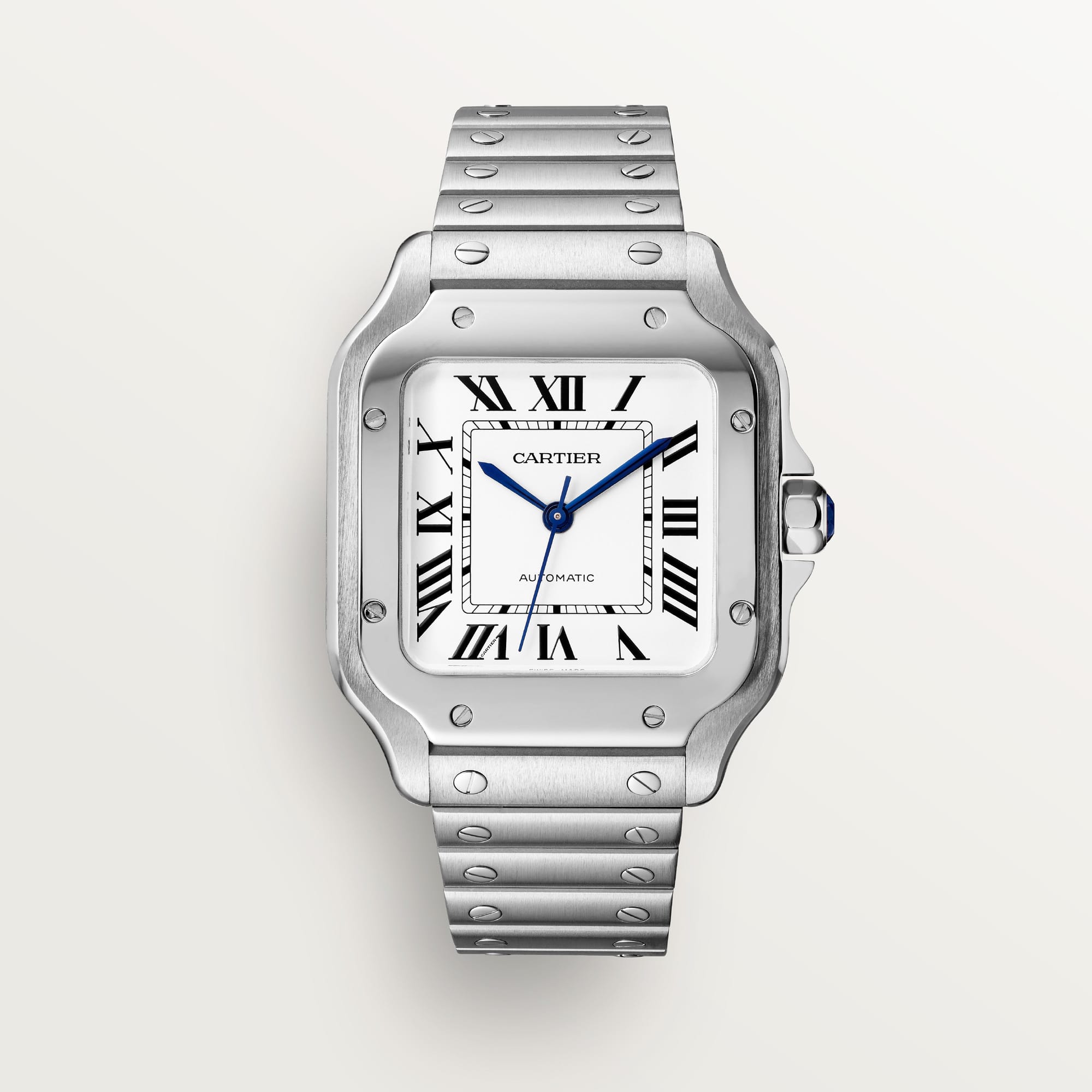 Fake Cartier watch Santos medium model Manufacture mechanical movement Steel Silver Dial WSSA0029 AF(1:1 replica)