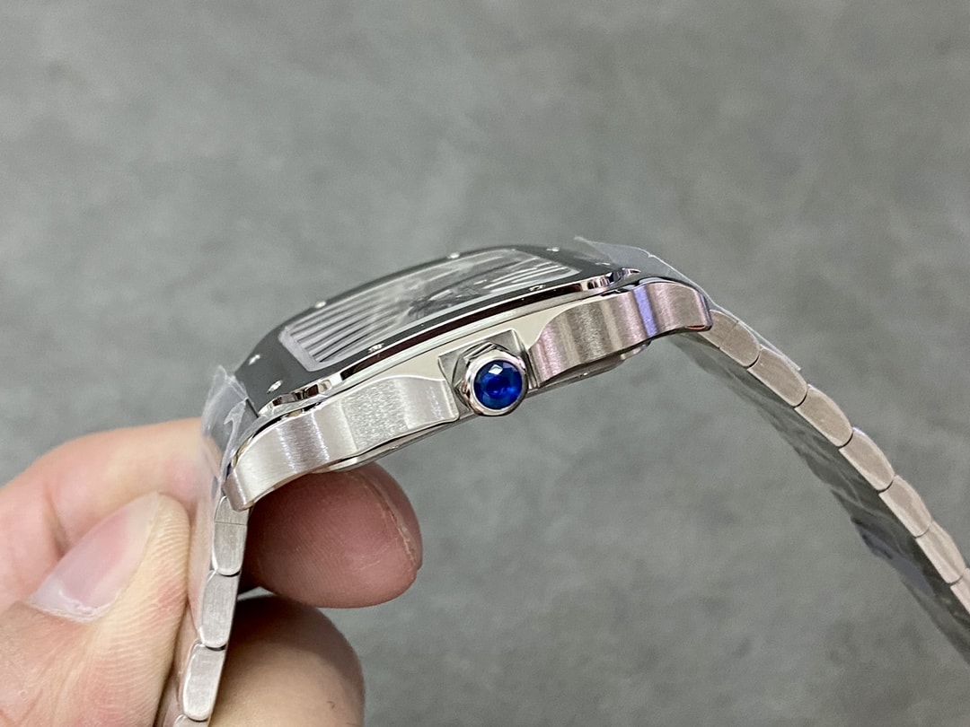 Fake Cartier Watch Santos large model mechanical movement Stainless Steel Skeleton Dial WHSA0015 TWF(1:1 replica)