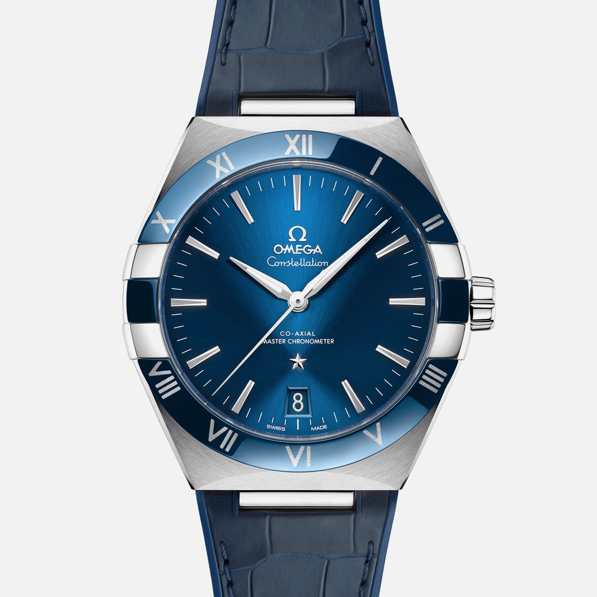 Constellation Co-Axial Master Chronometer 41mm Blue Dial On Leather Strap(1:1 replica)