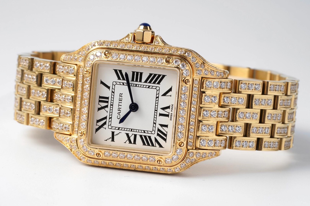 Cartier Cheetah Full of Diamonds Ladies 37MM-Golden(1:1 replica)