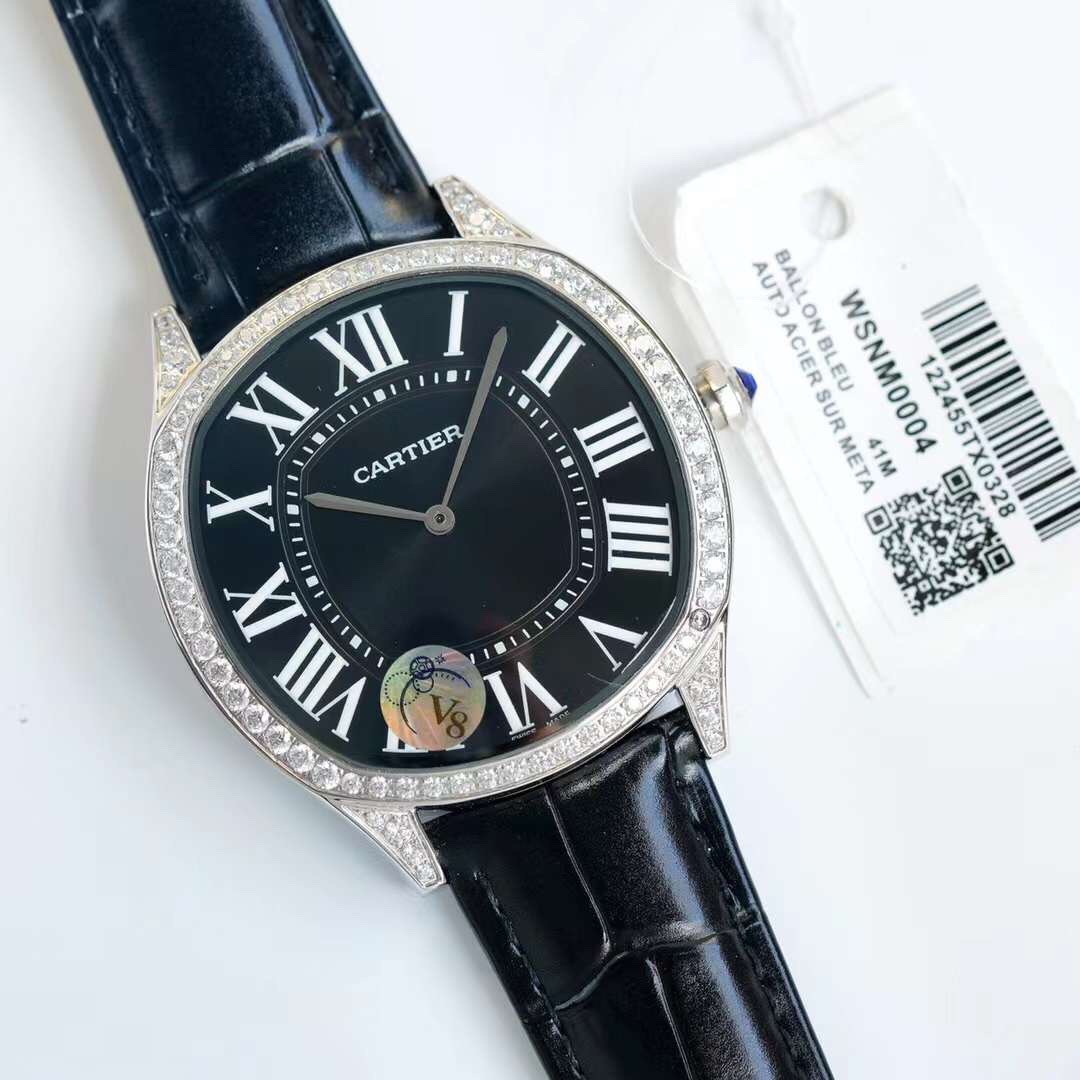 Cartier - Drive de Cartier diamonds in white gold - 40mm smooth(1:1 replica)