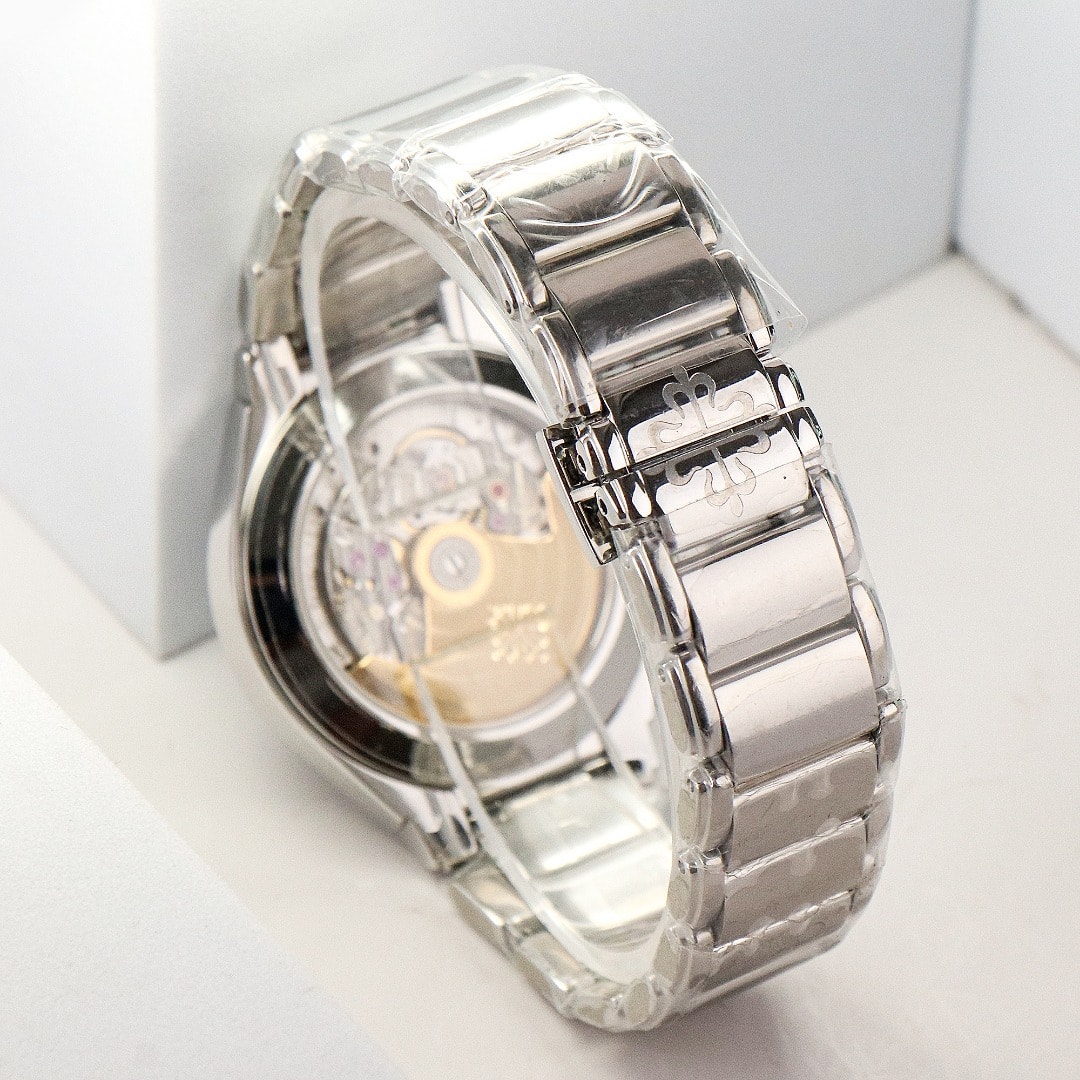 Fake Diamond Watch Replica Patek Philippe Twenty~4 Ladies Stainless Steel Blue Sunburst Dial 7300/1200A-001(1:1 replica)