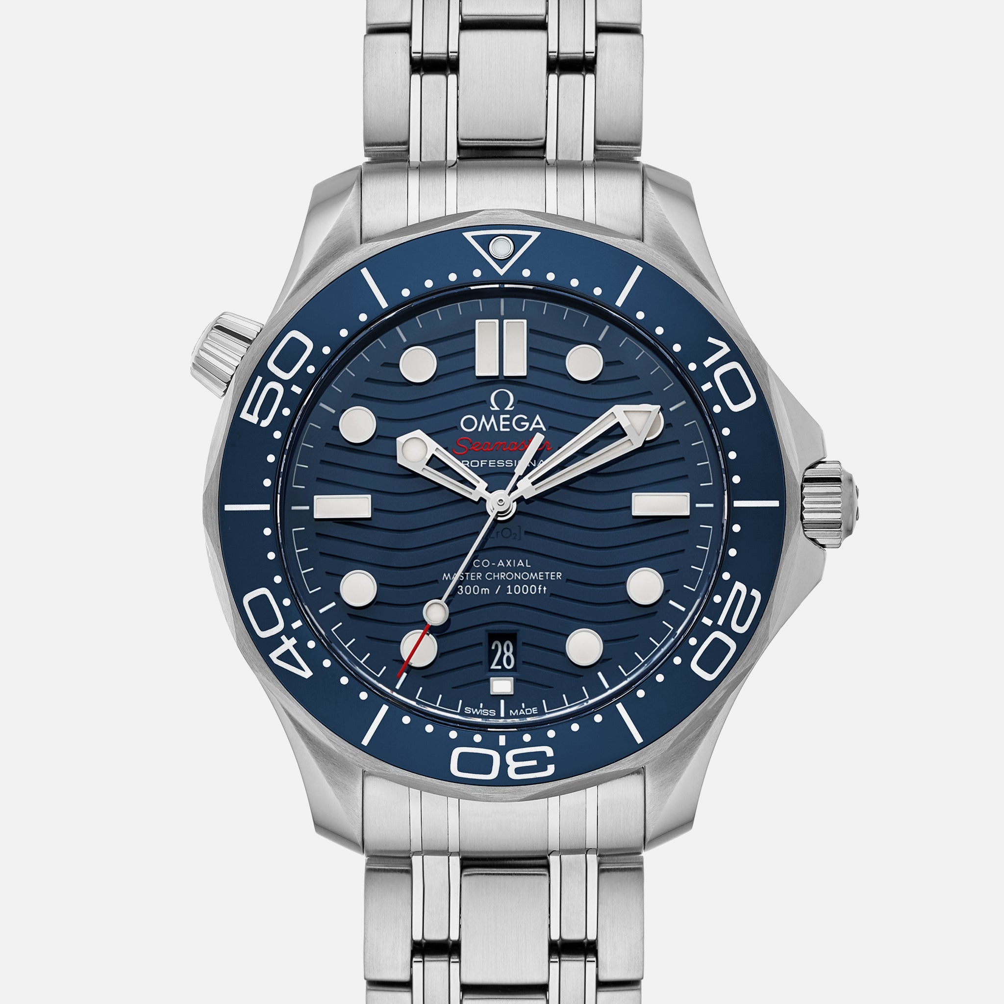 Seamaster Diver 300M Co-Axial Master Chronometer 42mm Blue Dial On Bracelet(1:1 replica)