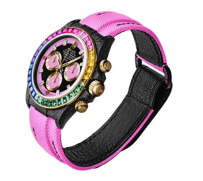 ROLEX Diw Daytona carbon rainbow pink 40mm carbon(1:1 replica)