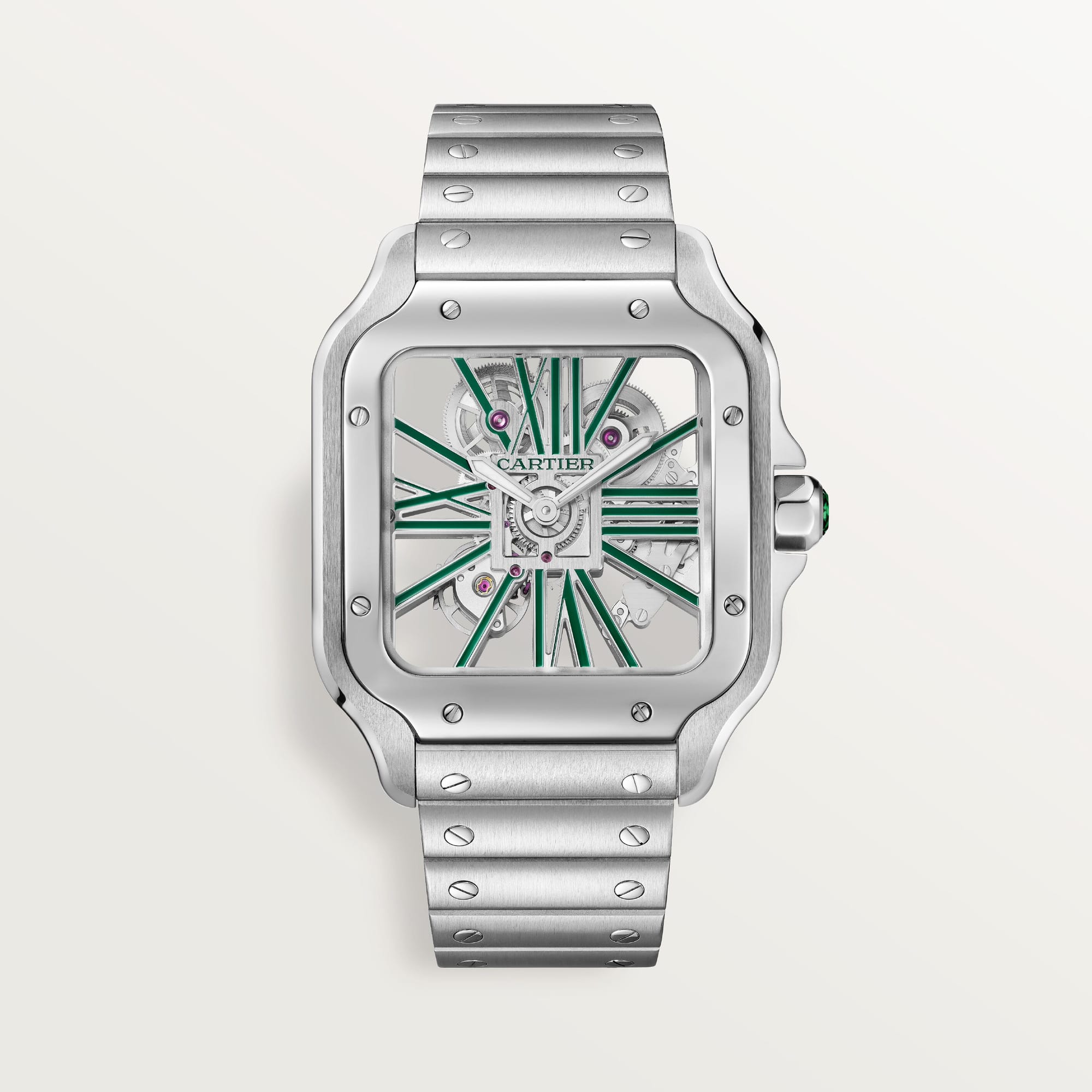 fake cartier watch Santos skeleton large model Manufacture mechanical movement with manual winding caliber(1:1 replica)