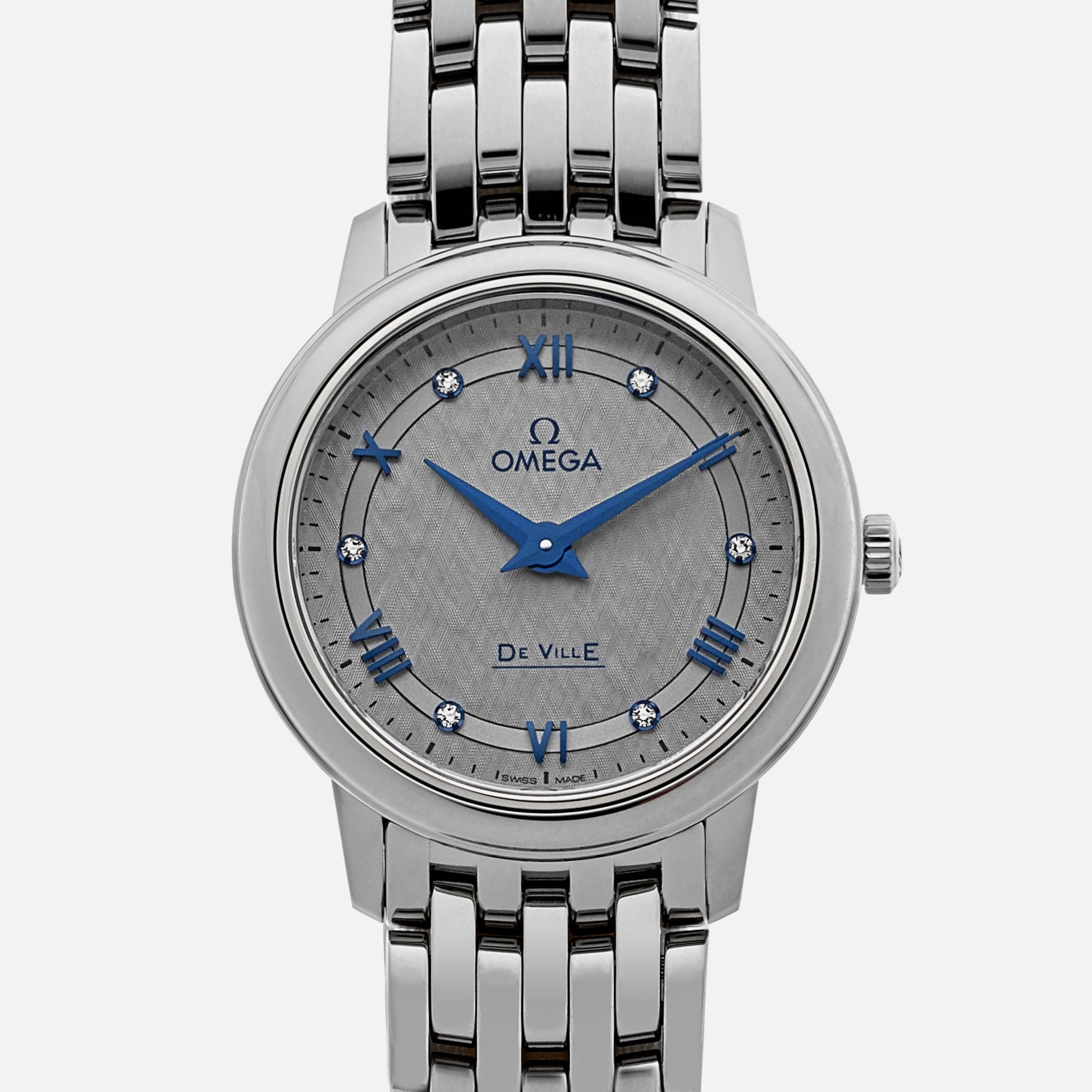 De Ville Prestige Quartz 27.4 mm, Stainless Steel With Diamonds(1:1 replica)