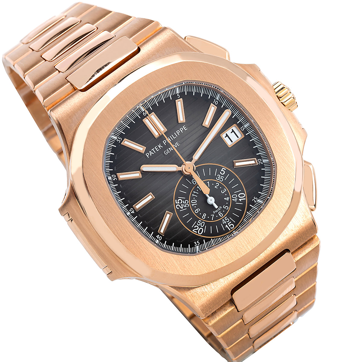 18K Rose Gold Patek Philippe Nautilus 5980 40.5mm Black Gradient Dial(1:1 replica)
