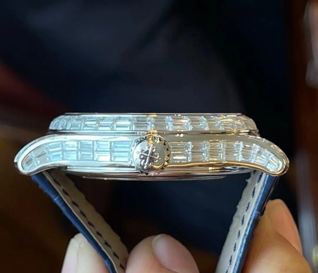 PATEKPHILIPPE Super Complication Chronograph Date Display Automatic Mechanical Movement Diamond Case Swiss Watch 42*12.28mm Men's Dark Blue 5374/300P-001(1:1 replica)