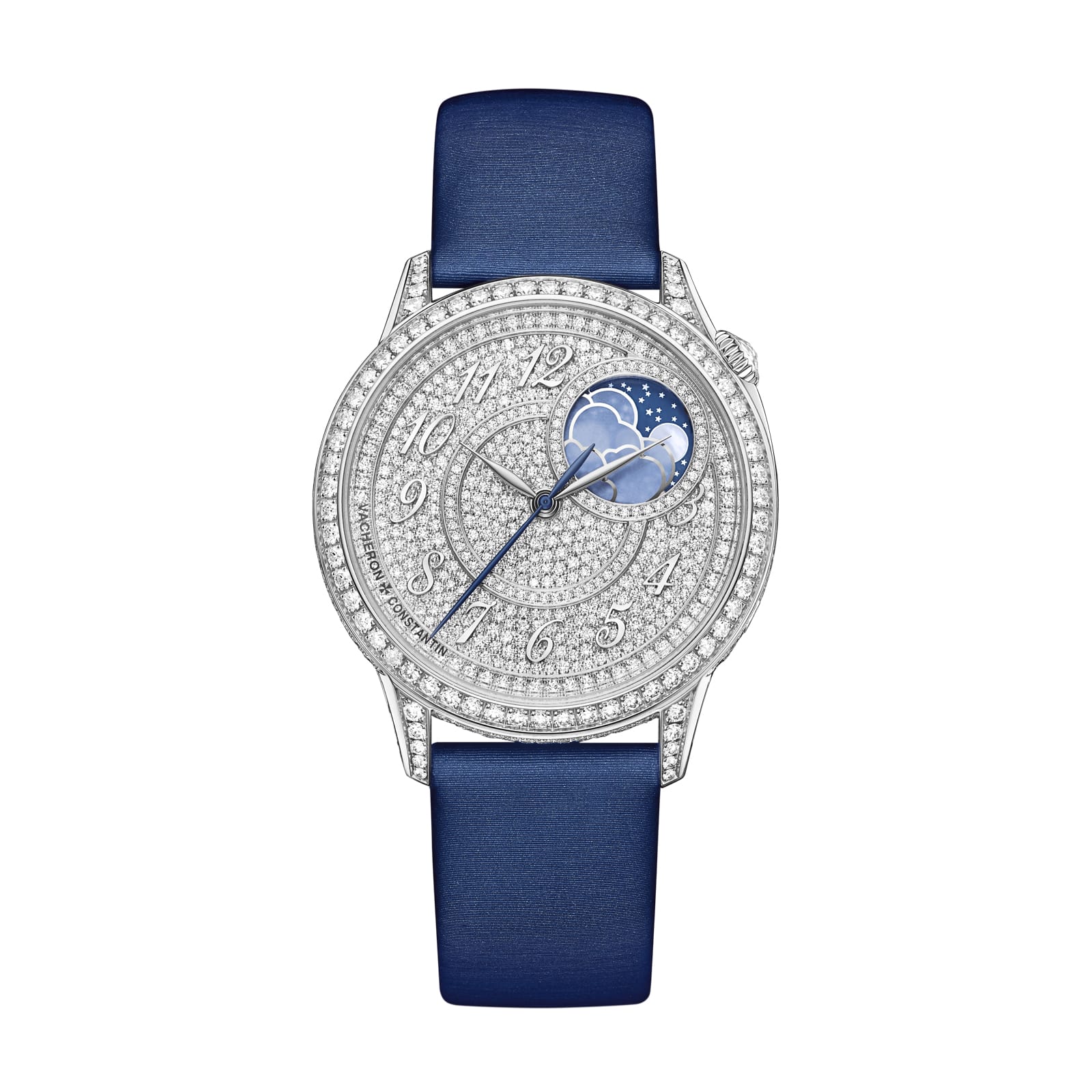 Replica Watches Fake Vacheron Constantin egerie moon phase 37 MM WHITE GOLD(1:1 replica)