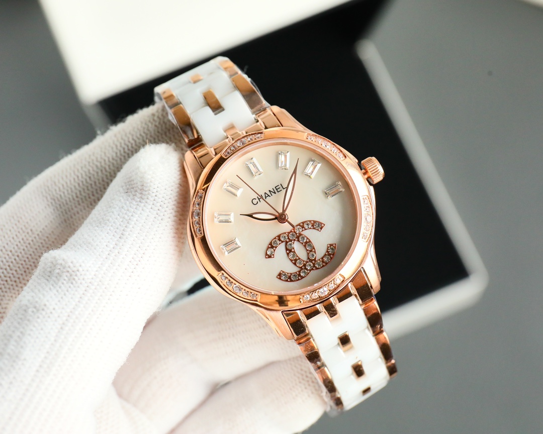 CHANEL🌸🌸🌸🌸 Crafted Jewellery Precision Ceramic Bracelet Diameter 35mm - Gold(1:1 replica)