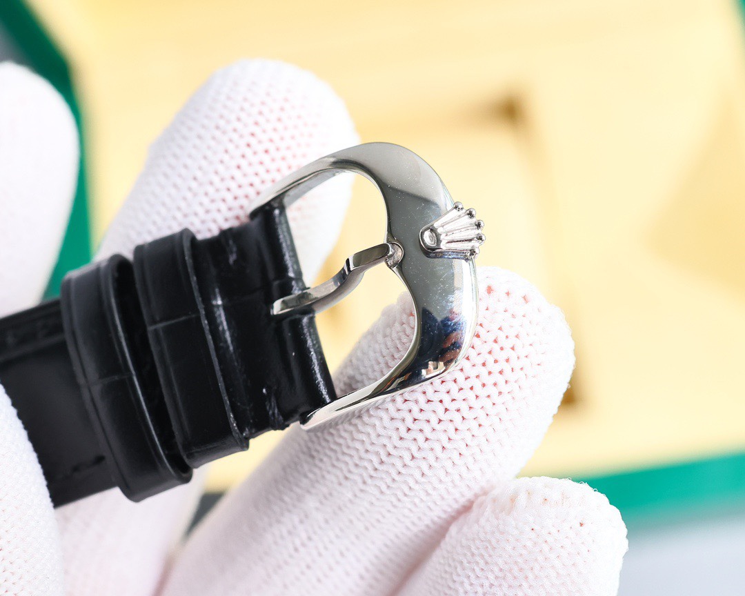 Rolex👑 Cellini Moonphase-40mm-Leather-White(1:1 replica)