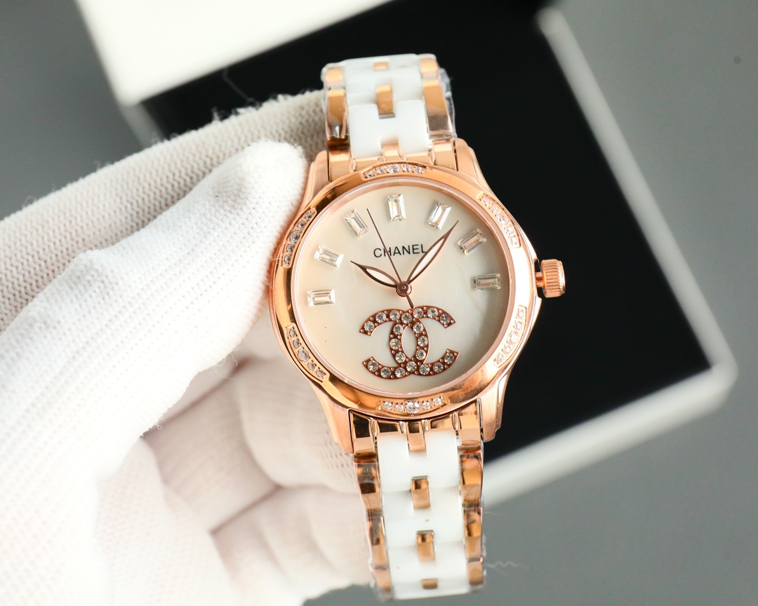 CHANEL🌸🌸🌸🌸 Crafted Jewellery Precision Ceramic Bracelet Diameter 35mm - Gold(1:1 replica)