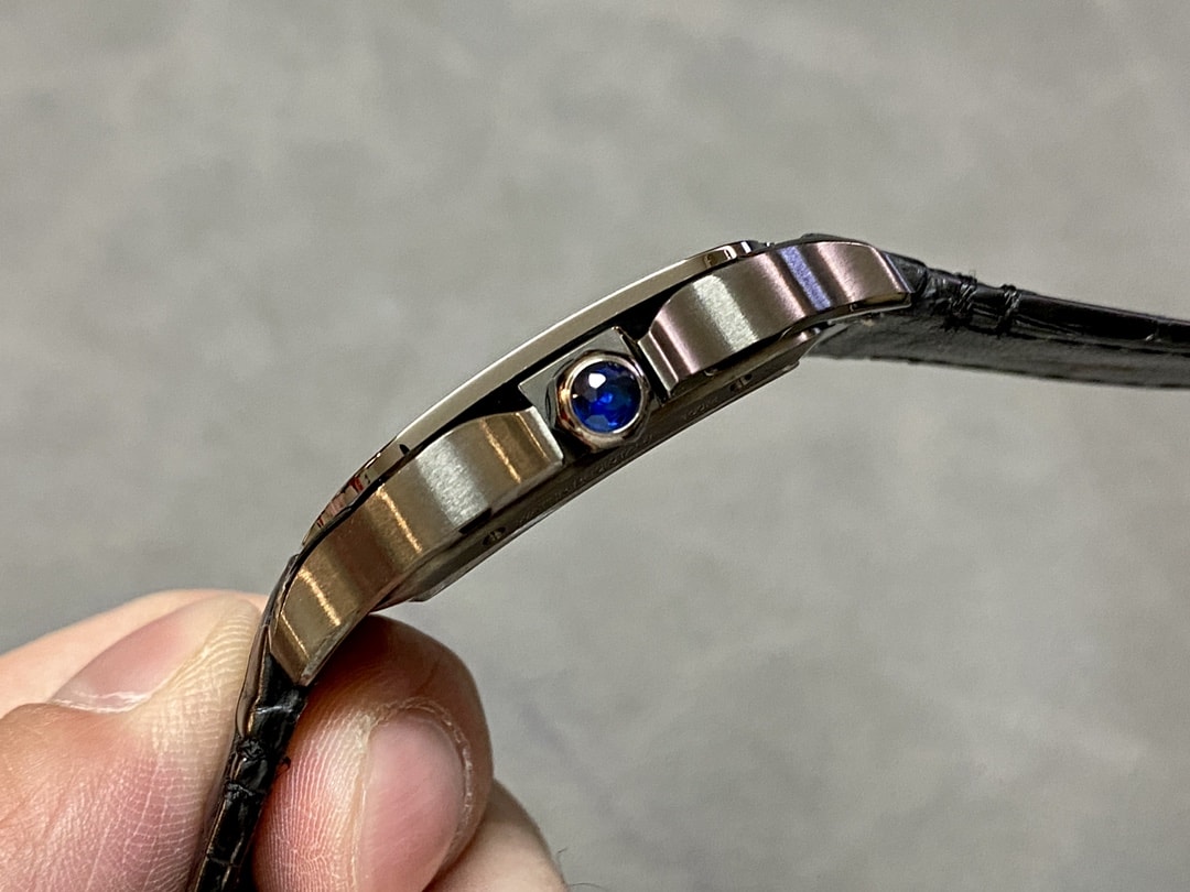 Fake Cartier watch Santos large model mechanical movement Black ADLC Steel Skeleton Dial WHSA0009 TWF(1:1 replica)