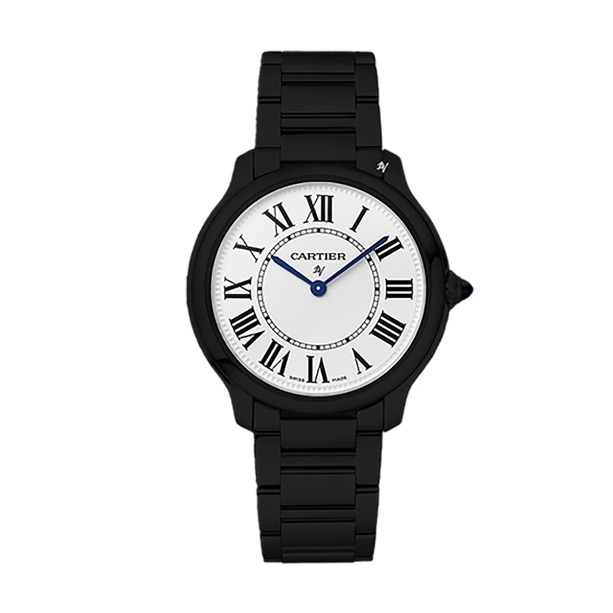 Fake Cartier Replica Watch RONDE MUST Limited Edition Black DLC-PVD(1:1 replica)