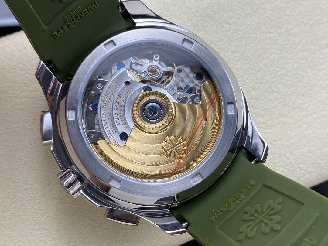 Fake Patek Philippe Replica Watch Aquanaut Chronograph White Gold Khaki Green Dial 5968G-010 GRF(1:1 replica)
