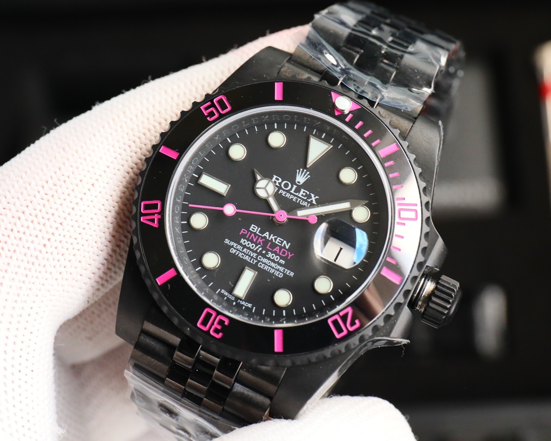 Rolex Dark Legend Submariner - DLC Black Finish - 40MM - Rose Red(1:1 replica)