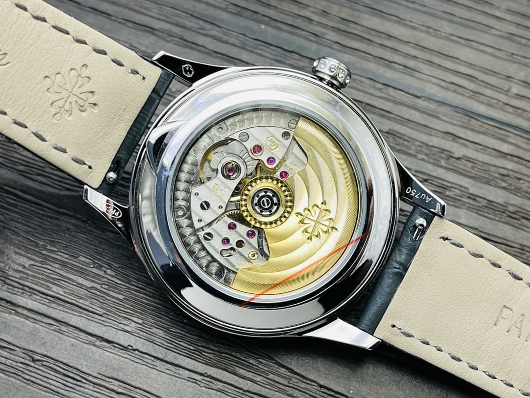 Fake Diamond Watch Patek Philippe Replica Complications Annual Calendar Moon Phases White Gold White Mother of Pearl Dial 38mm Diamond Bezel 4948G-010(1:1 replica)