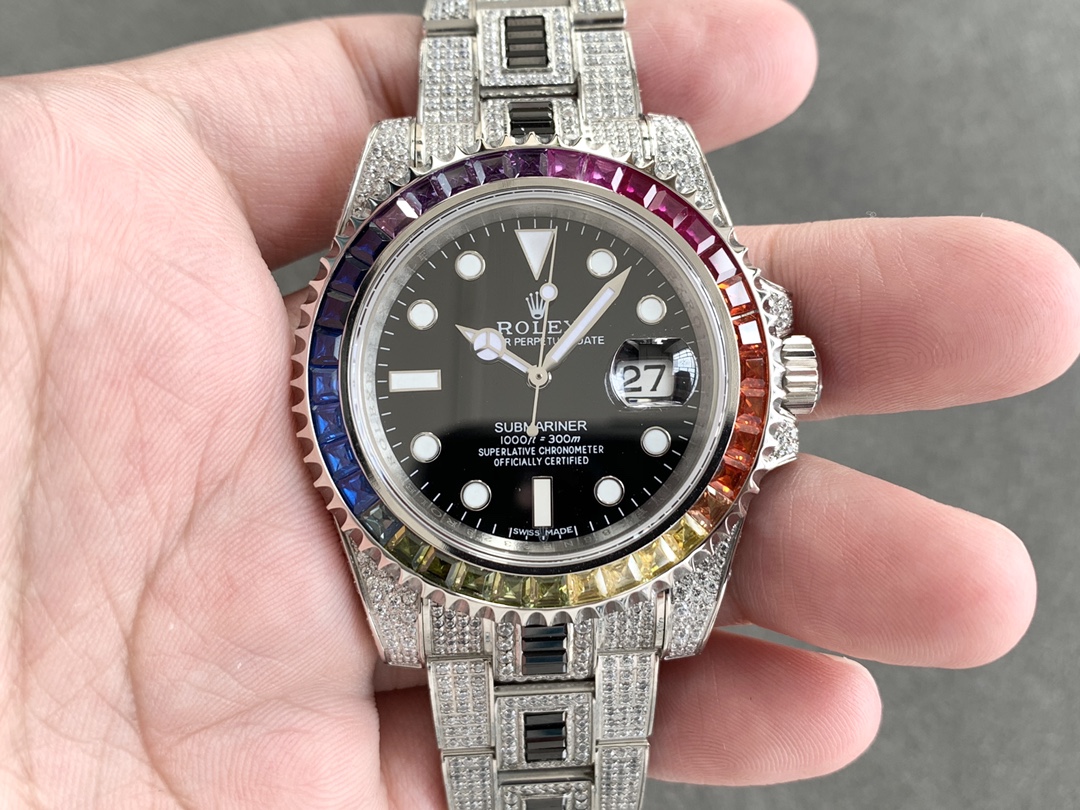 Rolex Submariner Special Diamonds - Iridescent Diamonds - All Diamonds - 40mm(1:1 replica)