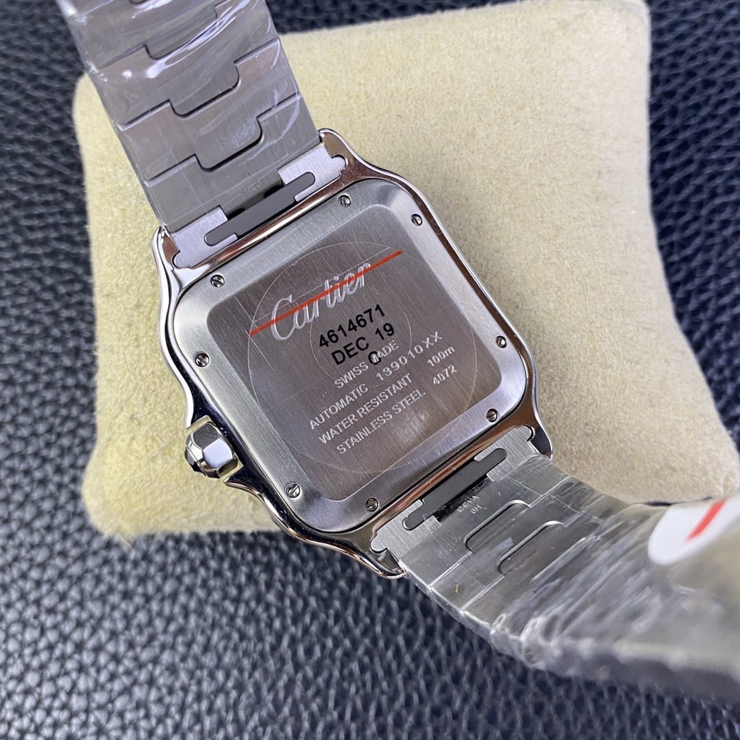 Fake Cartier Watch Santos de Cartier Large Stainless Steel Green Dial WSSA0062 BVF(1:1 replica)