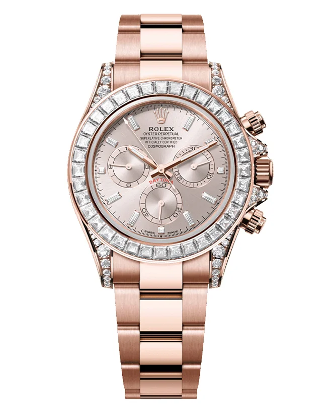 Rolex Cosmograph Daytona Oyster, 40 mm, Everose gold and diamondsReference 126595TBR(1:1 replica)