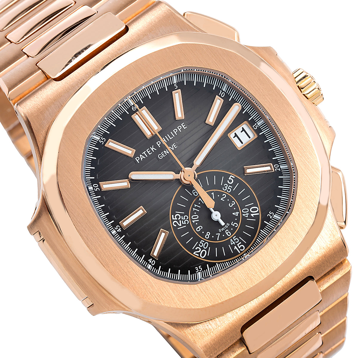 18K Rose Gold Patek Philippe Nautilus 5980 40.5mm Black Gradient Dial(1:1 replica)