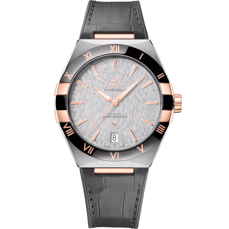 Constellation 41 mm, steel ‑ Sedna™ gold on leather strap(1:1 replica)