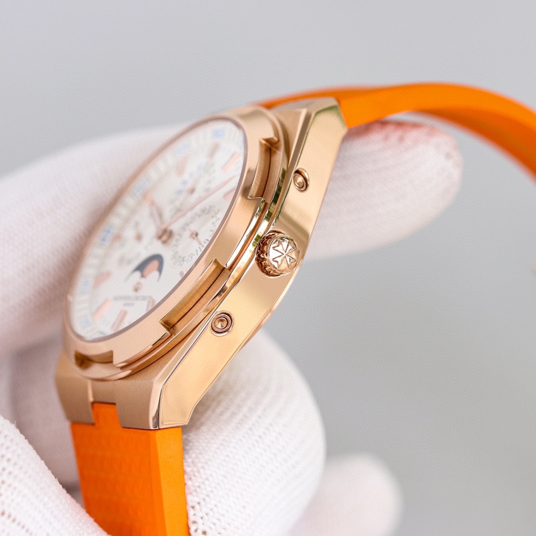 Fake Vacheron Constantin Replica Watches Overseas perpetual calendar ultra-thin 41.5 MM PINK GOLD 4300V/220R-B064(1:1 replica)