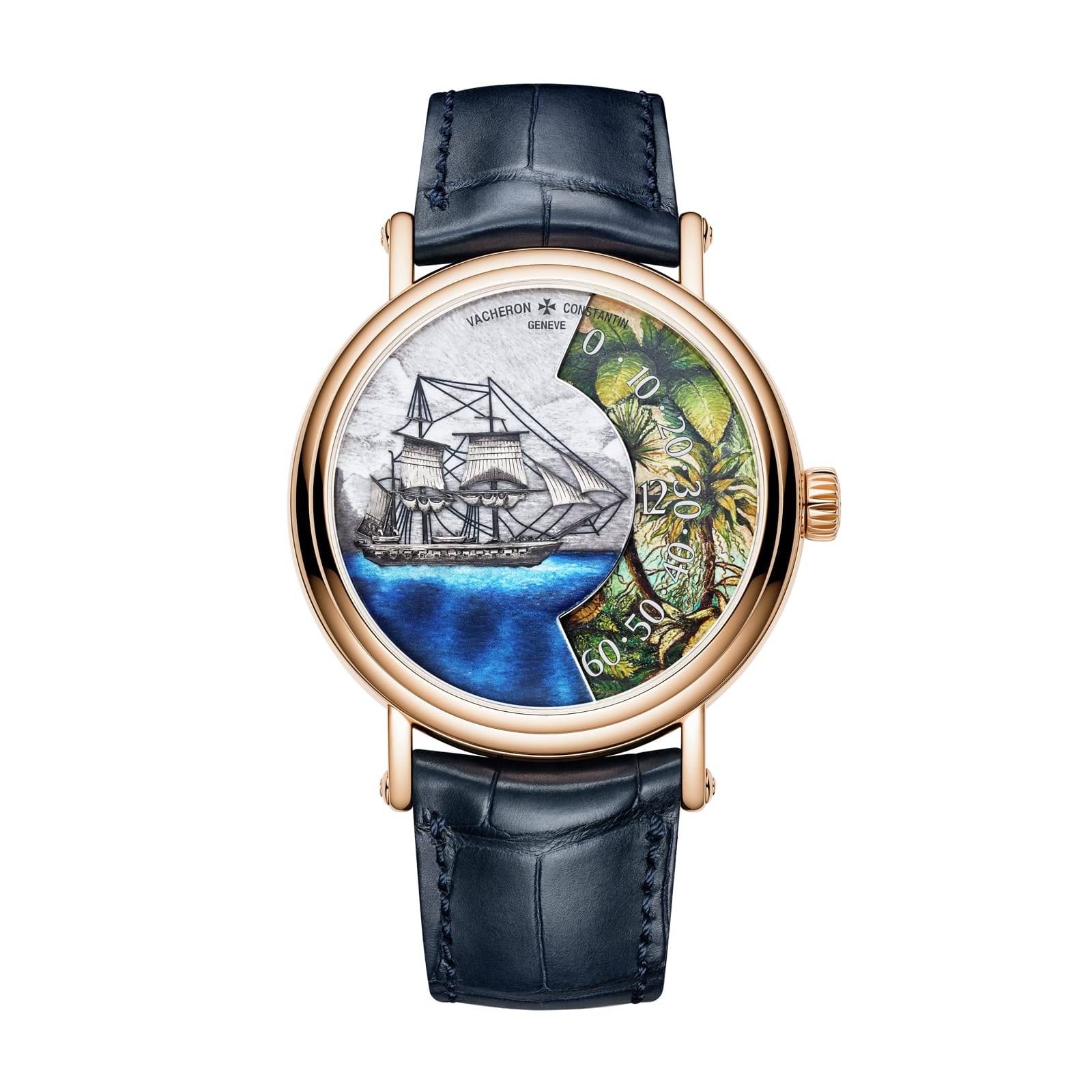 Replica Watches Fake Vacheron Constantin Metiers d'Art Tribute to Explorer Naturalists – Detroit de Magellan Limited edition 41 MM PINK GOLD(1:1 replica)