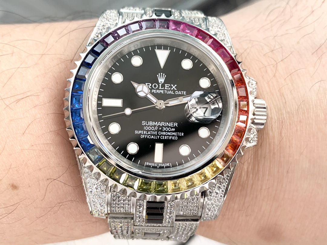 Rolex Submariner Special Diamonds - Iridescent Diamonds - All Diamonds - 40mm(1:1 replica)