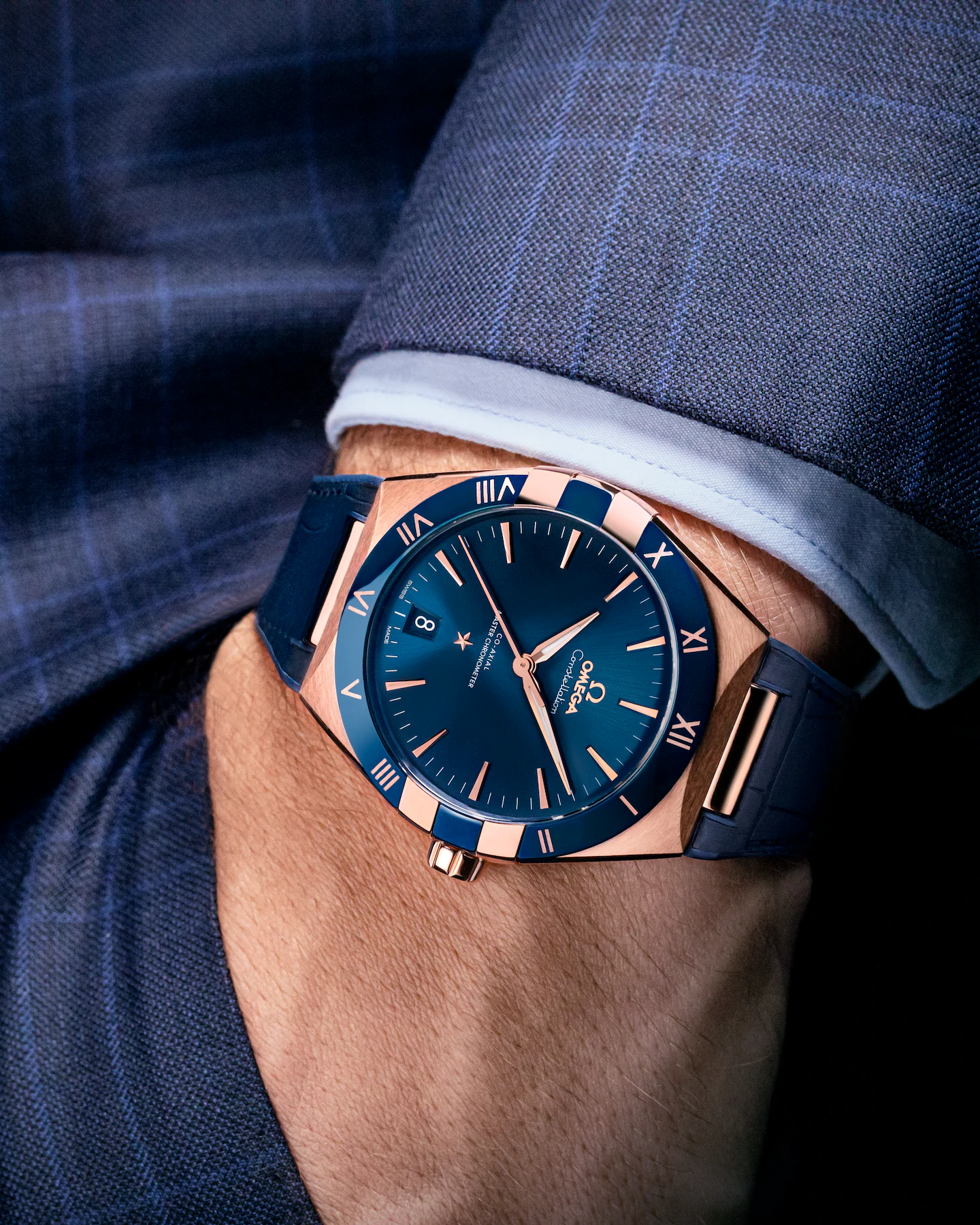 Constellation 41 mm, Sedna™ gold on leather strap(1:1 replica)