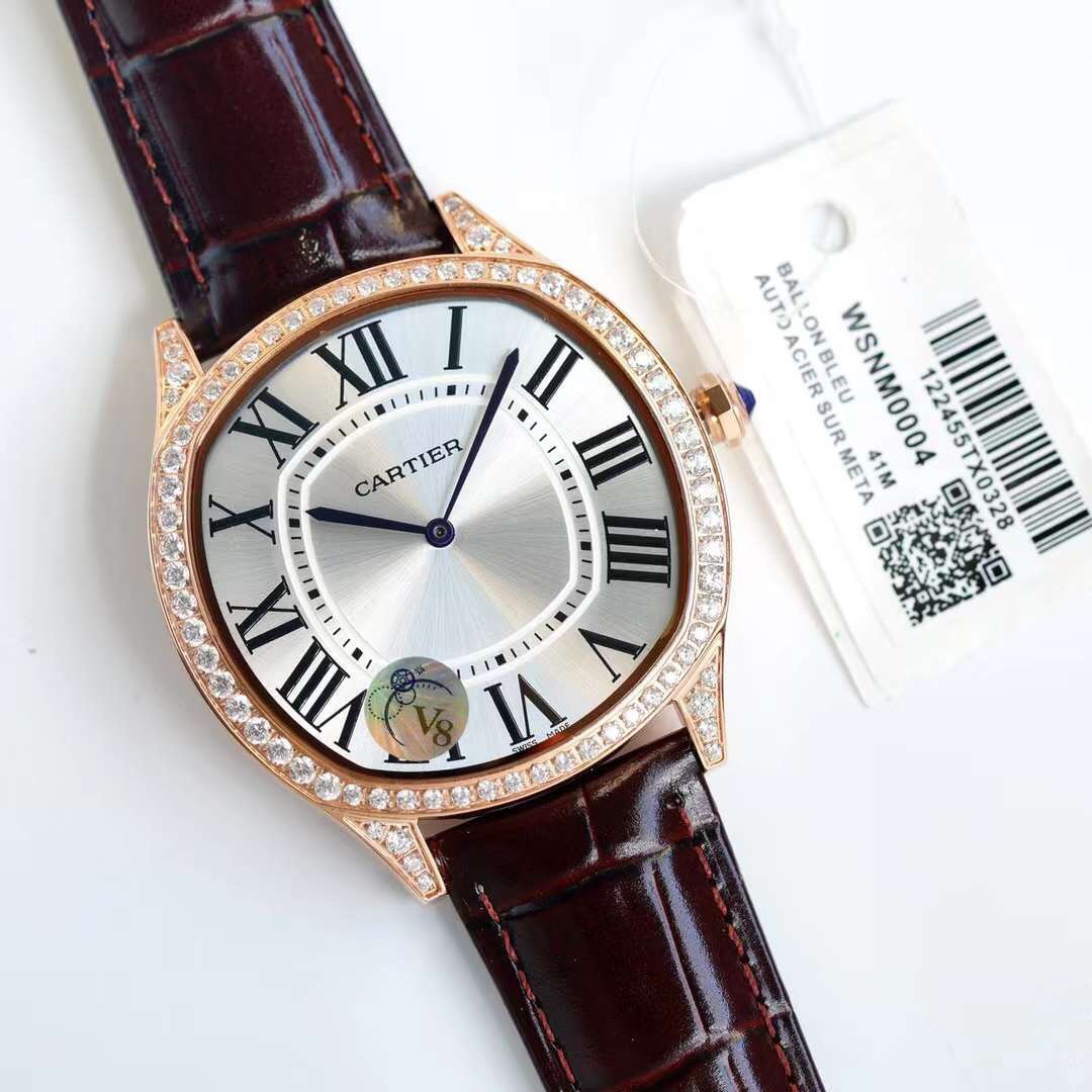 Cartier - Drive de Cartier diamonds in white gold - 40mm smooth(1:1 replica)