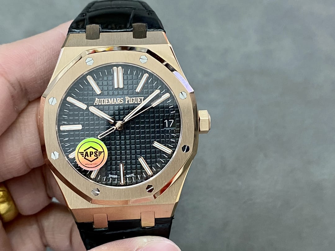 Audemars Piguet Replica AP Watch Royal Oak 41mm Rose Gold Black Dial 15510OR.OO.D002CR.02-APS(1:1 replica)