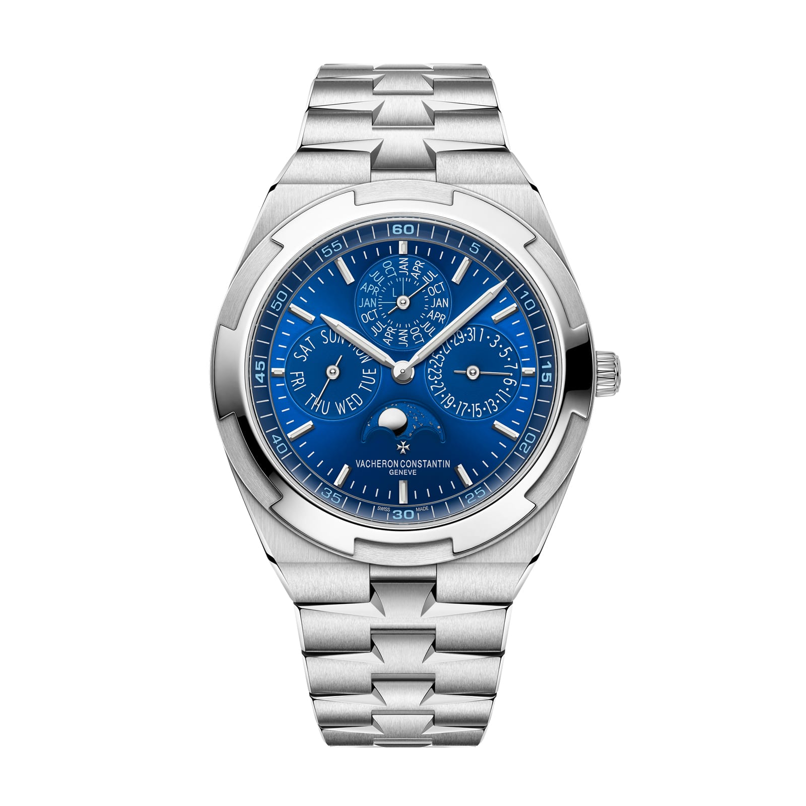 Fake Vacheron Constantin Replica Watch Overseas perpetual calendar ultra-thin Boutique Exclusive 41.5 MM WHITE GOLD 4300V/220G-B945(1:1 replica)