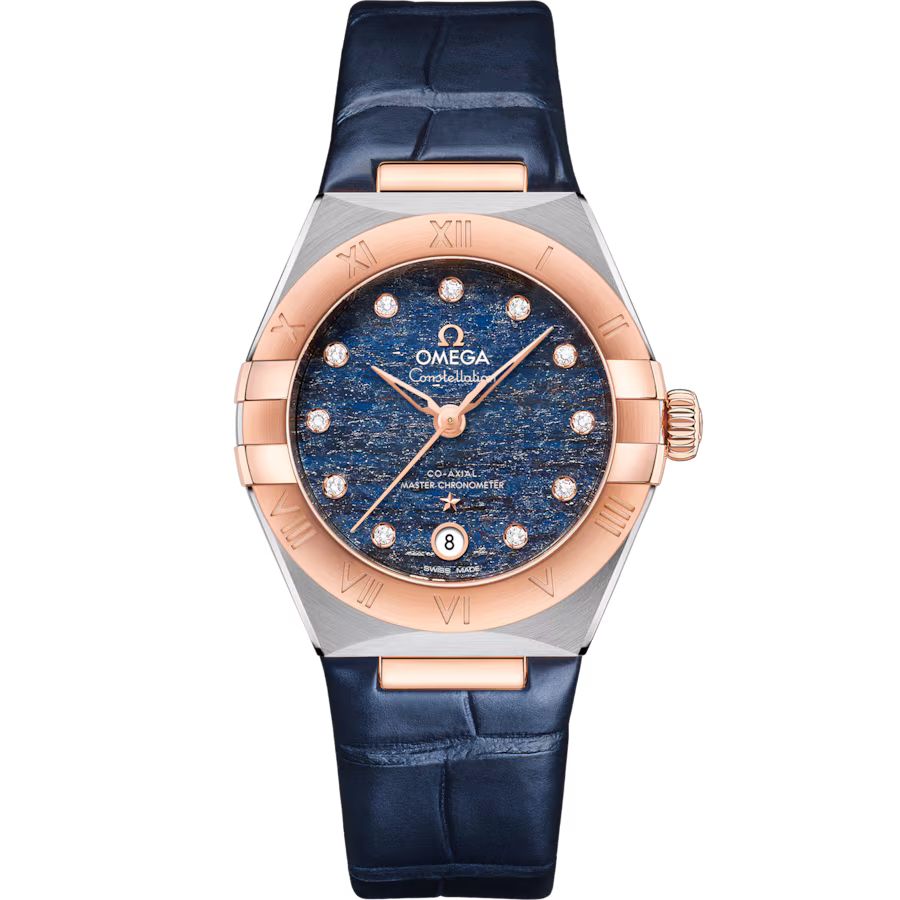Constellation 29 mm, steel ‑ Sedna™ gold on leather strap(1:1 replica)