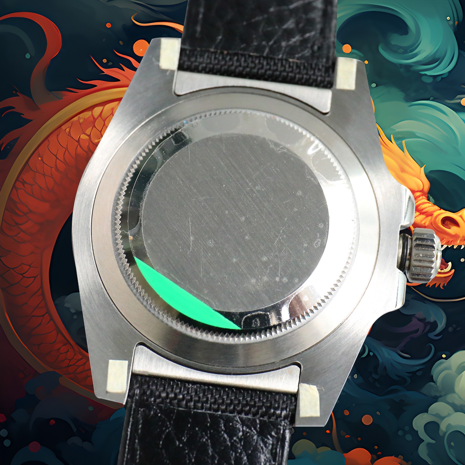 ROLEX Year of the Dragon Auspicious 🔥 🔥 Submariner Carbon Fiber Bezel - Velcro Strap - Black(1:1 replica)