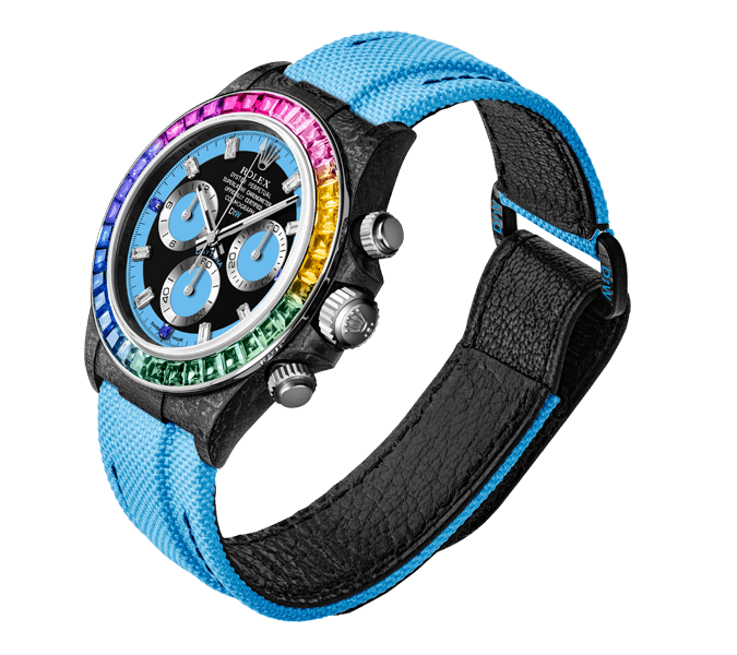 ROLEX Diw Daytona carbon rainbow blue 40mm carbon(1:1 replica)