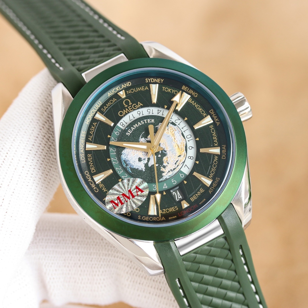 Seamaster Aqua Terra 150M 43 mm, steel on rubber strap(1:1 replica)