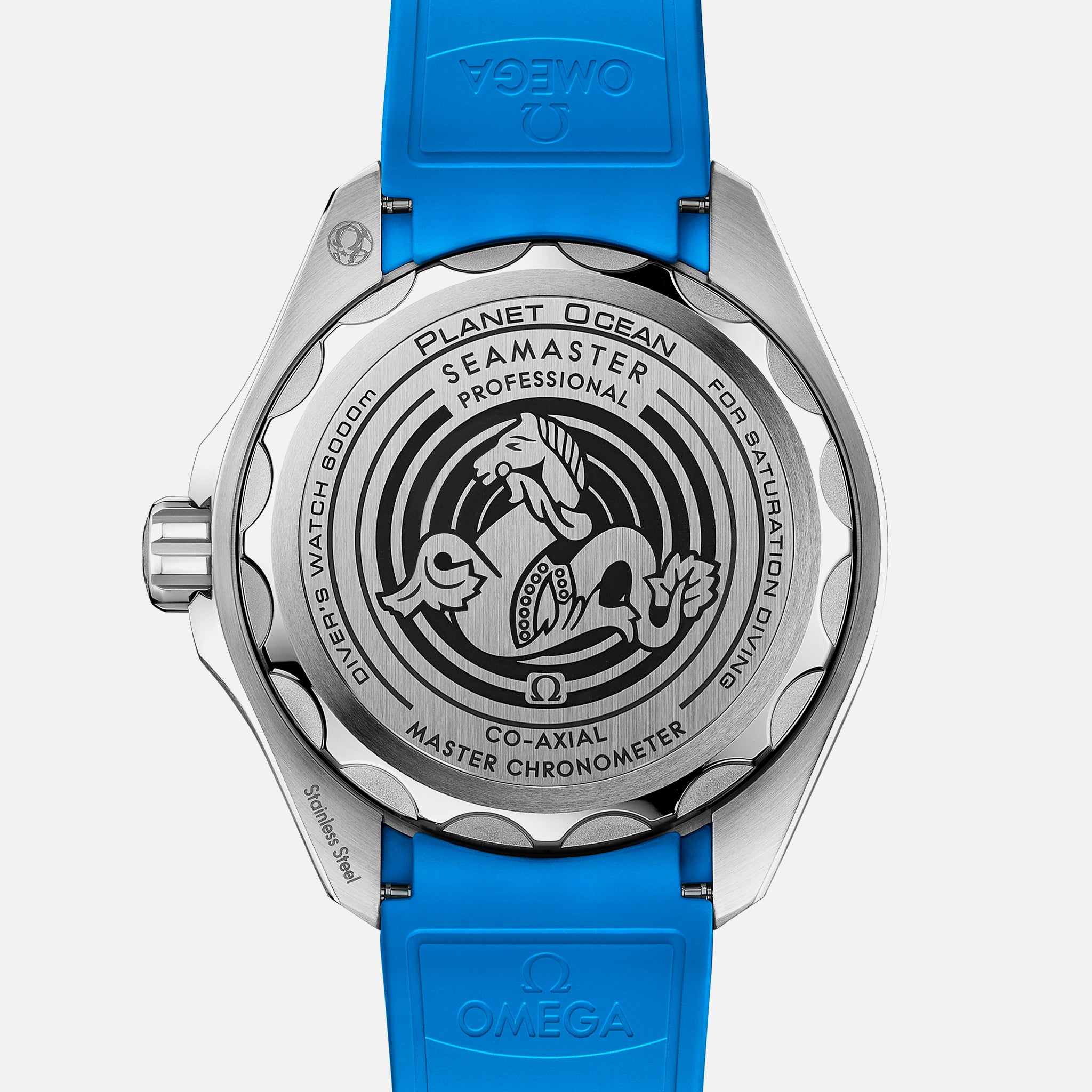 Seamaster Planet Ocean Ultra Deep Professional 6000M Co-Axial Master Chronometer 45.5mm Blue Dial On Rubber Strap(1:1 replica)