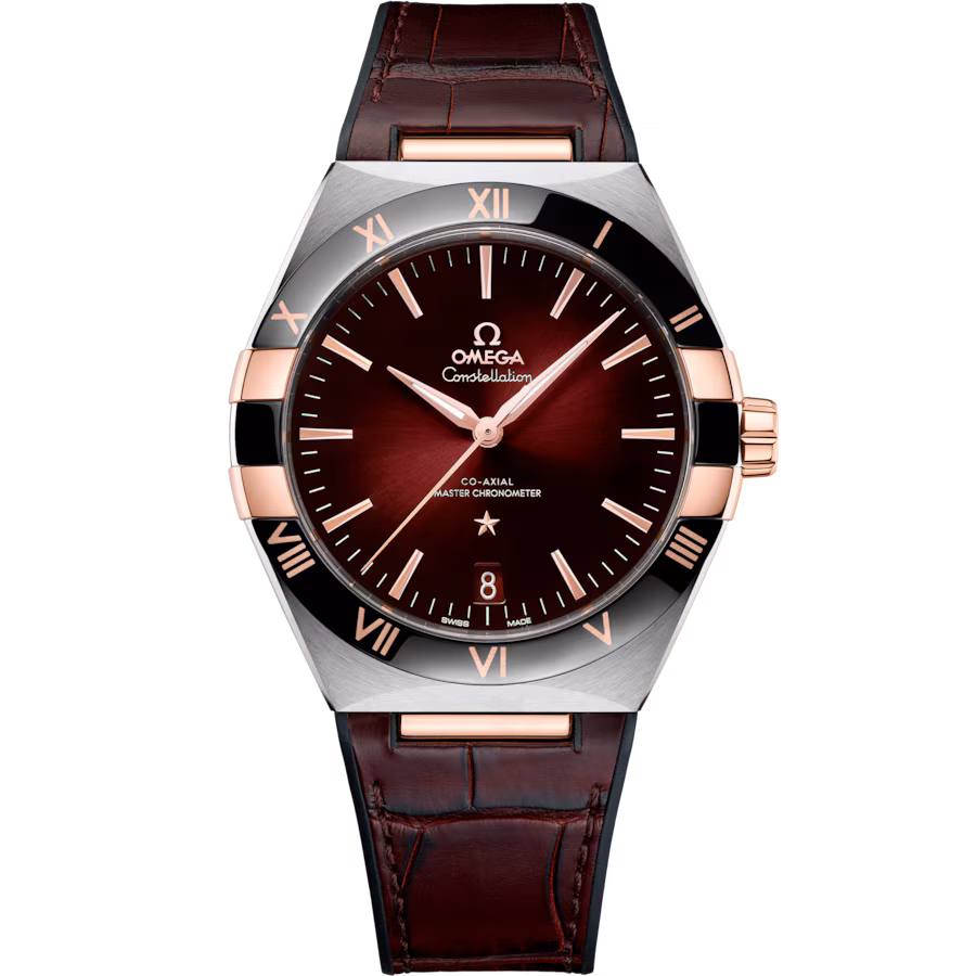 Constellation 41 mm, steel ‑ Sedna™ gold on leather strap(1:1 replica)