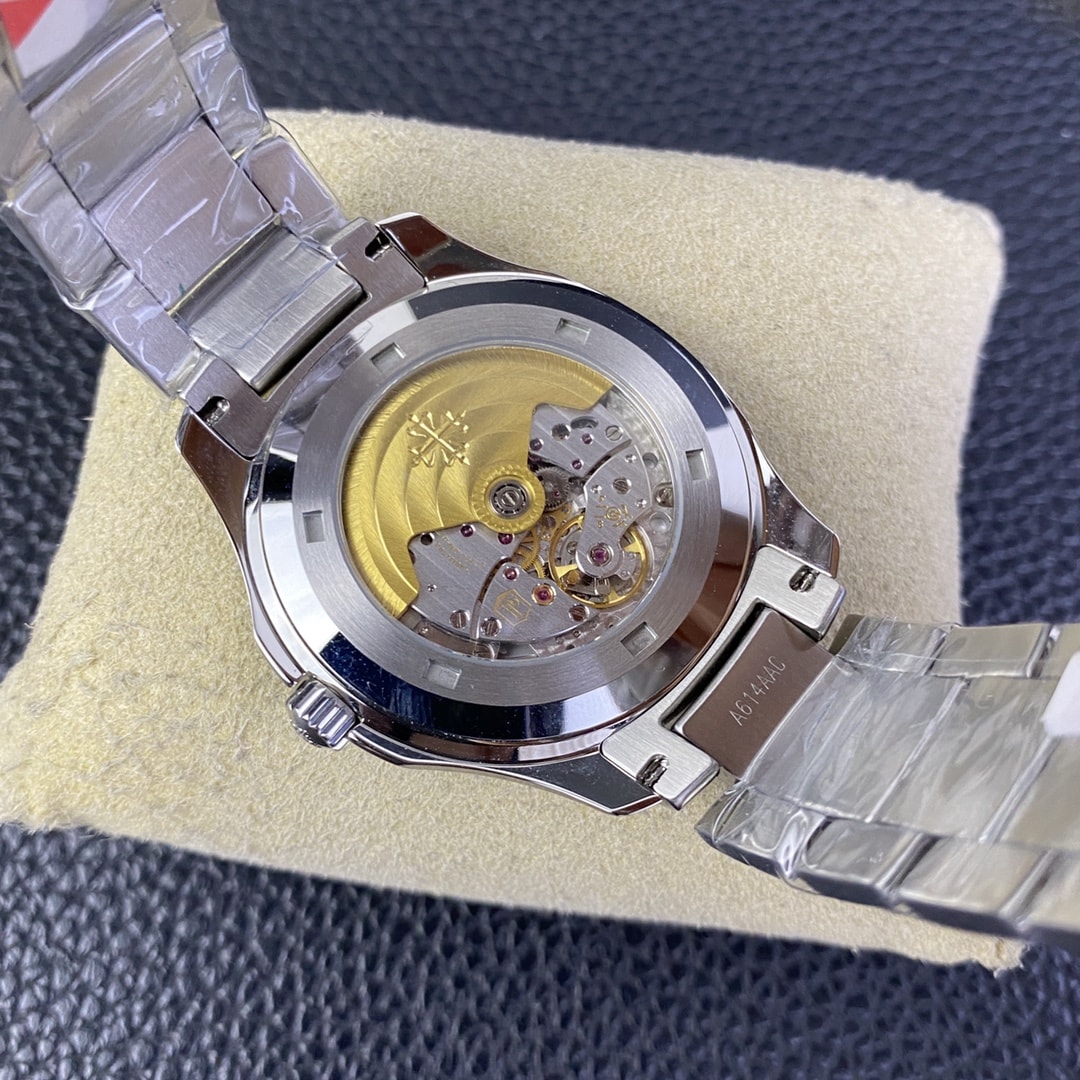 Fake Patek Philippe Replica Watch Aquanaut Date Sweep Seconds Stainless Steel Black Dial 5167/1A-001 3KF(1:1 replica)